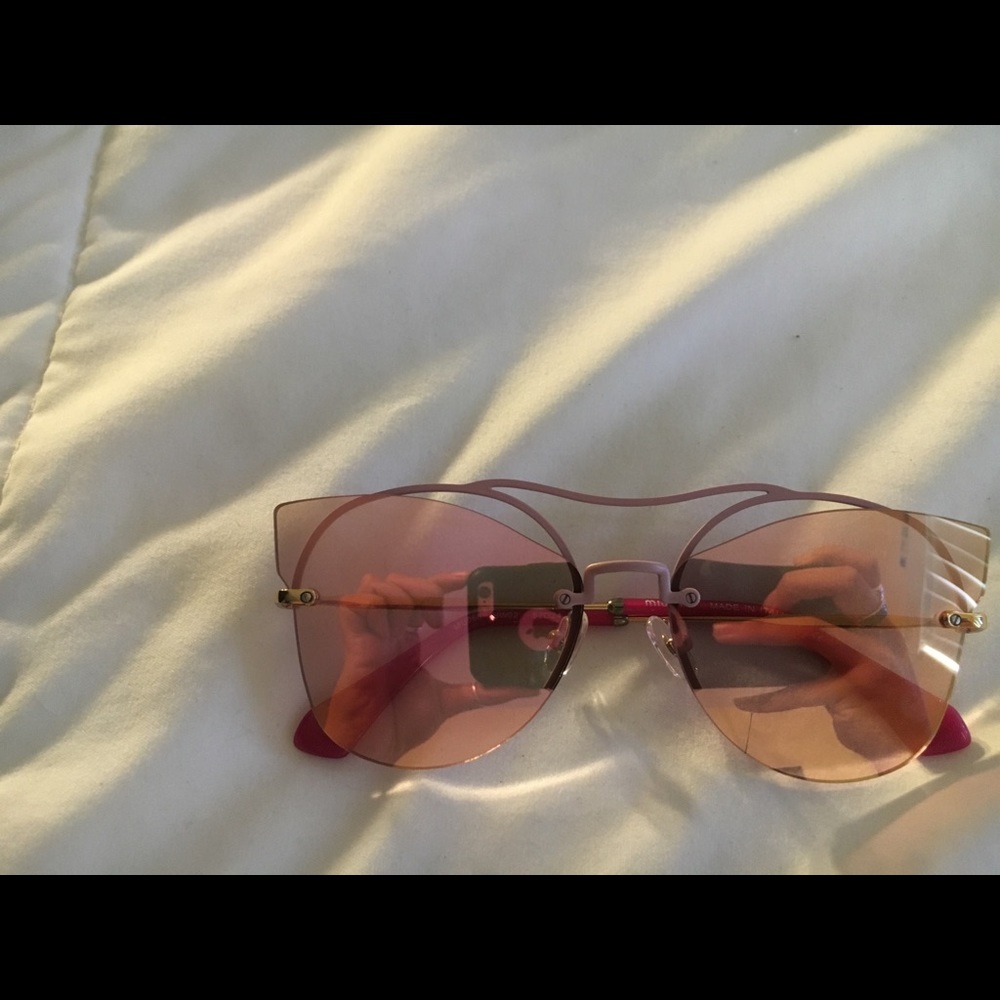 MIU MIU pink w/ lilac/purple reflective sunglasses